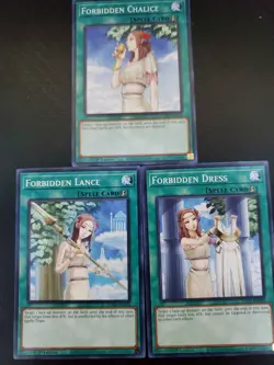YU-GI-OH FORBIDDEN LANCE, FORBIDDEN CHALICE, FORBIDDEN DRESS 1st Edition - Image 1