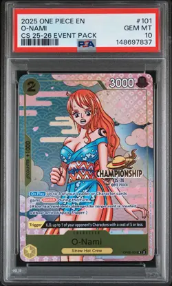 2025 ONE PIECE CHAMP 2025-26 EVENT PACK #101 O-NAMI PSA 10 - Image 1