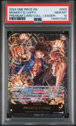 2024 ONE PIECE PREMIUM COLLECTION LEADER COLLECTION #003 MONKEY D. LUFFY PSA 10 - Image 1