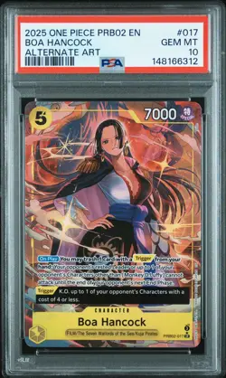 2025 ONE PIECE PRB02-PREMIUM BOOSTER ALTERNATE ART #017 BOA HANCOCK PSA 10 - Image 1