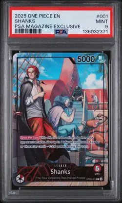 2025 ONE PIECE PROMOS PSA MAGAZINE EXCLUSIVE #001 SHANKS PSA 9 - Image 1