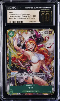 2025 ONE PIECE JPN THE AZURE SEA'S SEVEN ALT ART #OP14-031 NAMI CGC 10 PRISTINE - Image 1