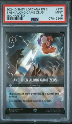 PSA 9 And Then Along Came Zeus Enchanted 222/204 Lorcana Into The Inklands - Image 1