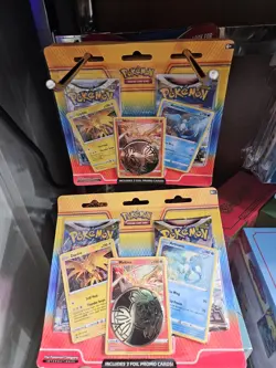 x2 -Pokemon TCG Zapdos Moltres Articuno Promo Blister 2-Pack with 3 Foil Cards - Image 1