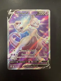 SWSH: Sword & Shield Promo Card #SWSH229 Mewtwo V Pokemon Full Art - Image 1
