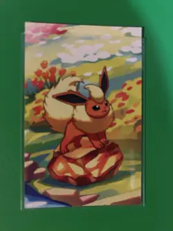 Pokemon Prismatic Evolutions Tin JUMBO Coin + Card Flareon Red Eevee Coin - Image 3