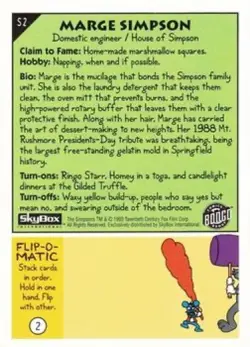 Marge Simpson 02 | The Simpsons 1993 Skybox Series 1 | Trading Card - Image 2
