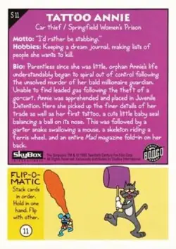 Tattoo Annie S11 | The Simpsons 1993 Skybox Series 1 | Trading Card - Image 2