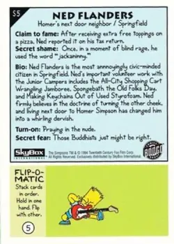 Ned Flanders S5 | The Simpsons 1993 Skybox Series 2 | Trading Card - Image 2