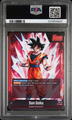 2024 DRAGON BALL SUPER CARD GAME FUSION WORLD #FS01-01 SON GOKU PSA 10 - Image 2