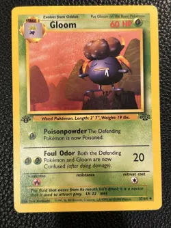 Gloom 37/64 Jungle Regular 1st Edition Pokemon Card TCG - Image 1