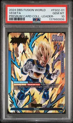 2024 DRAGON BALL SUPER CARD GAME FUSION WORLD #FS02-01 VEGETA PSA 10 - Image 1