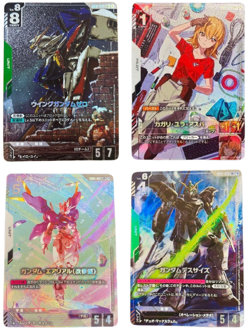 Gundam card Game Wing Gundam Zero Aerial Cagalli Deathscythe LR+ Newtype Rising - Image 1