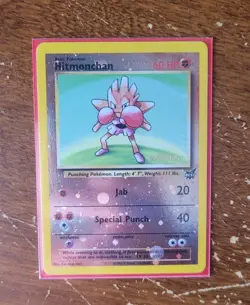 Hitmonchan #2 Best of Game WINNER Stamp Reverse Holo Pokemon TCG Card - Image 1