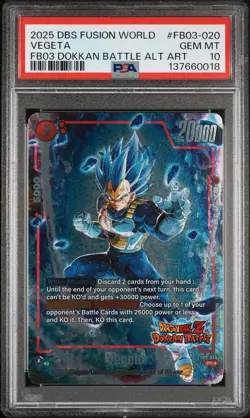 2025 DRAGON BALL SUPER CARD GAME FUSION WORLD NEW ADVENTURE VEGETA PSA 10 - Image 1