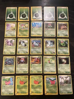 Pokemon TCG Nintendo Grass Type Tangela Gloom Hoppip Lot 25 Cards Vintage - Image 1
