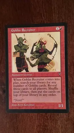 Goblin Recruiter Visions EX/LP 80/167 MTG Magic the Gathering Creature Uncommon - Image 1