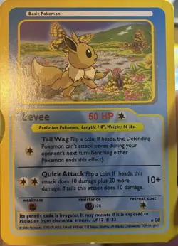 Pokemon Funskool Eevee Basic Card 50 HP #08 2004 English Standard - Image 1
