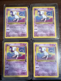 4x Vintage 1999 Pokemon Card - Mew - WoTC Black Star Promo 8 - NM-Mint - Image 1