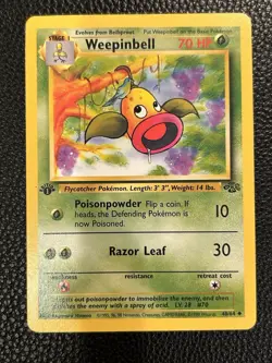 Pokemon TCG Weepinbell Base Jungle Set 48/64 1st Edition Uncommon - Image 1