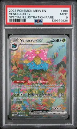 PSA 9 MINT Venusaur ex 198/165 Sv: Scarlet & Violet 151 Holo Pokemon 2023 - Image 1
