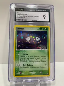 Pokemon Grimer Reverse 56/109 CGC 9 EX Team Rocket Returns with double swirl 🍥 - Image 1