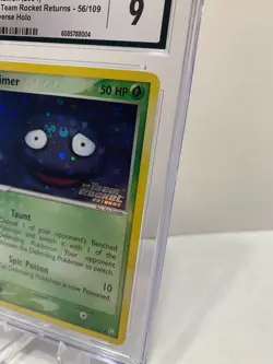 Pokemon Grimer Reverse 56/109 CGC 9 EX Team Rocket Returns with double swirl 🍥 - Image 3