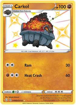 CARKOL SV068/SV122 SHINING FATES POKEMON (SHINY VAULT, NM) - Image 1
