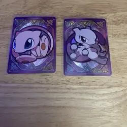 Pokemon Poke Baby Fan Art Card Mew UR And Mewtwo UR - Image 1