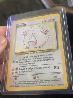 Pokemon Chansey 3/102 Base Set Holo Rare Basic 120HP Ken Sugimori English - Image 3