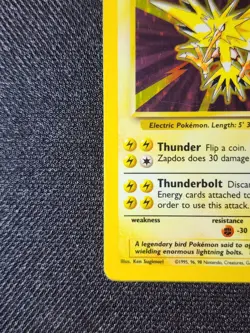 1999 Pokemon TCG Zapdos - Fossil Set - Unlimited Holo Rare 15/62 - #3 - Image 2