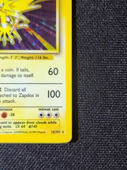 1999 Pokemon TCG Zapdos - Fossil Set - Unlimited Holo Rare 15/62 - #3 - Image 3