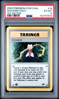 2000 POKEMON GYM CHALLENGE 1ST EDITION #18 GIOVANNI-HOLO PSA 6 - Image 1
