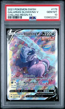 2021 POKEMON SWORD & SHIELD CHILLING REIGN FULL ART/GALARIAN SLOWKING V PSA 10 - Image 1