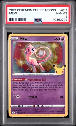2021 POKEMON CELEBRATIONS #011 MEW PSA 8 - Image 1