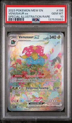 2023 POKEMON MEW EN-151 SPECIAL ILLUSTRATION RARE #198 VENUSAUR EX PSA 10 - Image 1