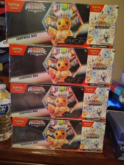 🔥 Lot Of 4Pokemon Prismatic Evolutions Surprise Box+Booster Bundle Sams Club - Image 1
