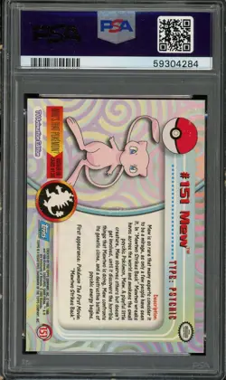 2000 Topps Pokemon TV #151 Mew Animation Series 3 PSA 7 Near Mint - Image 2