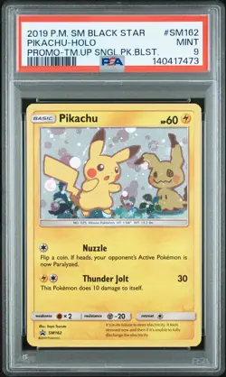 2019 POKEMON SM BLACK STAR PROMO TEAM UP SINGLE PACK BLISTERS PIKACHU-HOLO PSA 9 - Image 1