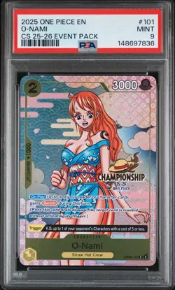 2025 ONE PIECE CHAMP 2025-26 EVENT PACK #101 O-NAMI PSA 9 - Image 1