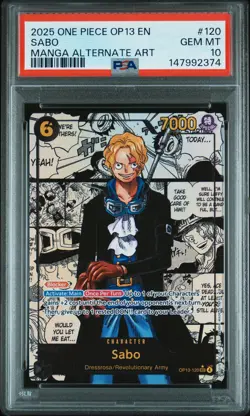 2025 ONE PIECE OP13-CARRYING ON HIS WILL MANGA ALTERNATE ART #120 SABO PSA 10 - Image 1