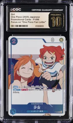 2025 ONE PIECE JAPANESE PROMO "ONE PIECE FAN LETTER" #P-096 GIRL CGC 10 PRISTINE - Image 1