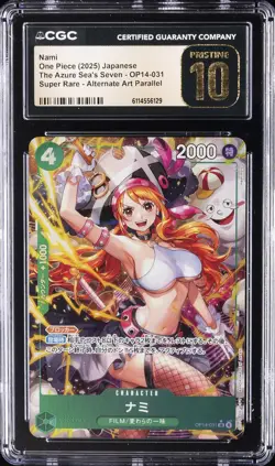 2025 ONE PIECE JPN THE AZURE SEA'S SEVEN ALT ART #OP14-031 NAMI CGC 10 PRISTINE - Image 1
