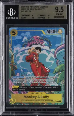 2025 ONE PIECE TWO LEGENDS ALTERNATE ART #OP07-109 MONKEY.D.LUFFY BGS 9.5 - Image 1