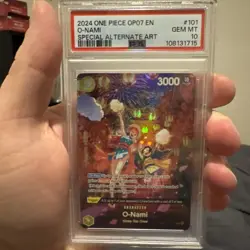 One Piece OP07-101 O-Nami(SP) 500 Years in the Future Special Alt Art PSA 10 GEM - Image 1