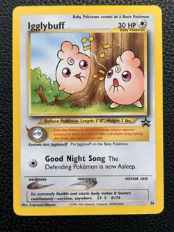 Pokemon Card - Igglybuff #36 WoTC Black Star Promo MINT - Image 1