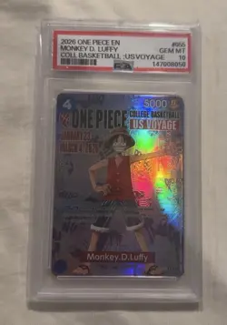 PSA 10 GEM MINT One Piece Card Monkey D Luffy US College Basketball Voyage 1:1 - Image 1