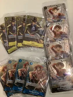 (12 Cards) One Piece Monkey.D.Luffy Sabo Ace SEALED Tin Promo cards lot Alt Art - Image 5
