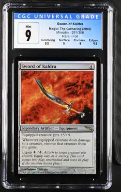 SWORD OF KALDRA Mirrodin Foil Rare CGC 9 Q++ MTG [Nostalgium] - Image 1