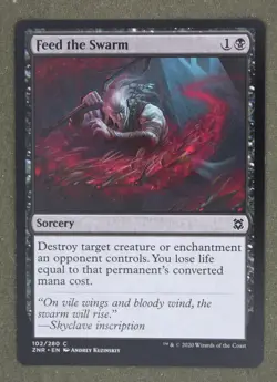 Mtg Feed the Swarm 102 Regular Black Zendikar Rising; M/NM - Image 1